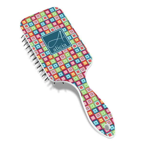 Retro Squares Hair Brush - Angle View