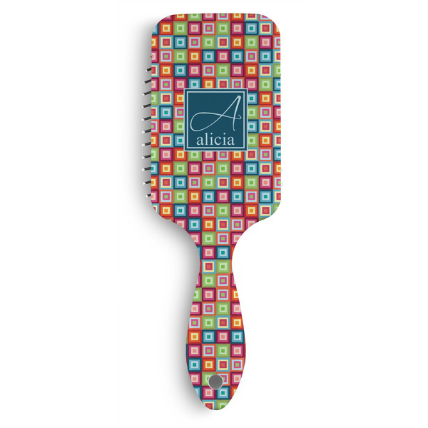 Custom Retro Squares Hair Brushes (Personalized)