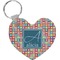 Retro Squares Heart Keychain (Personalized)