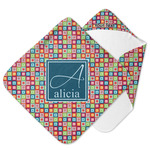 Retro Squares Hooded Baby Towel (Personalized)