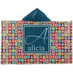 Retro Squares Kids Hooded Towel (Personalized)