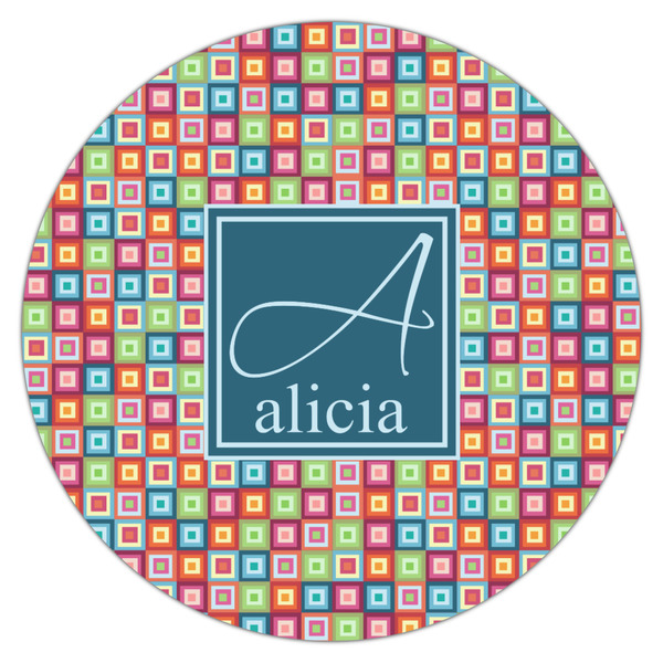 Retro Squares Icing Circle - Large - Single