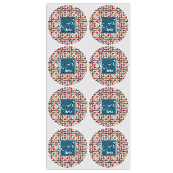 Retro Squares Icing Circle - Medium - Set of 8