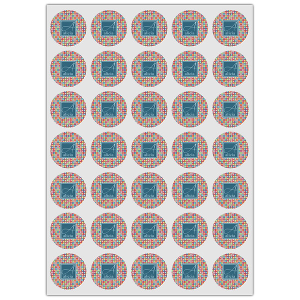 Retro Squares Icing Circle - XSmall - Set of 35