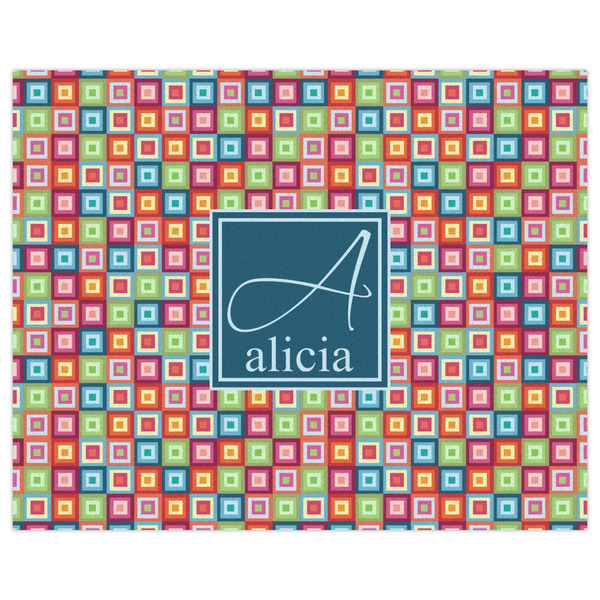 Retro Squares Indoor / Outdoor Rug - 8'x10' - Front Flat