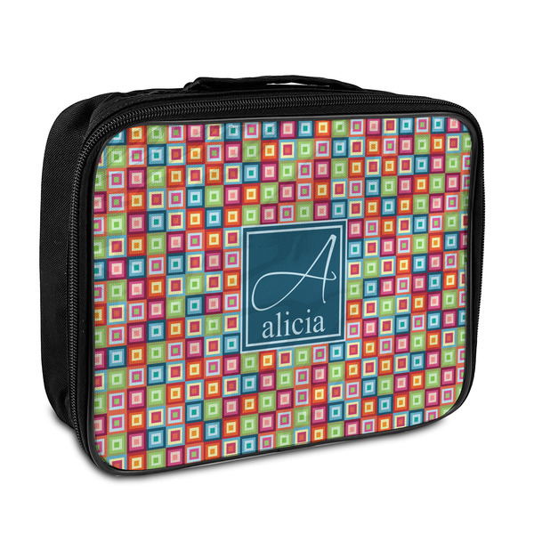 Custom Retro Squares Insulated Lunch Bag (Personalized)