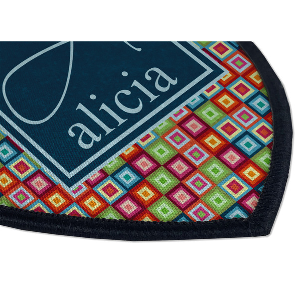 Retro Squares Iron on Shield 3 Detail