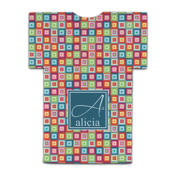 Retro Squares Jersey Bottle Cooler - BACK (flat)