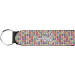 Retro Squares Neoprene Keychain Fob (Personalized)