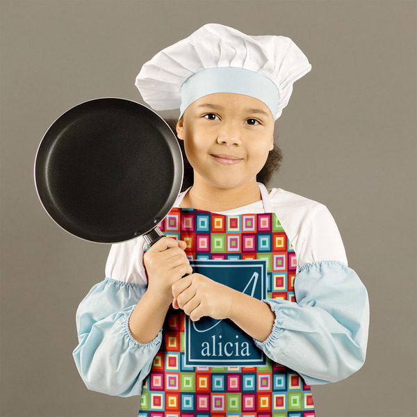 Retro Squares Kid's Aprons - Medium - Lifestyle