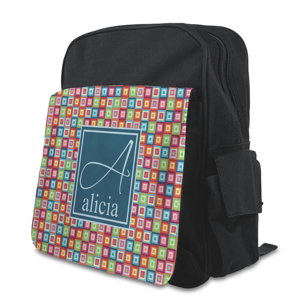 Custom Retro Squares Preschool Backpack (Personalized)