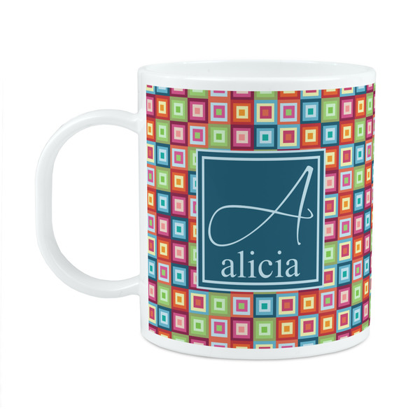 Custom Retro Squares Plastic Kids Mug (Personalized)