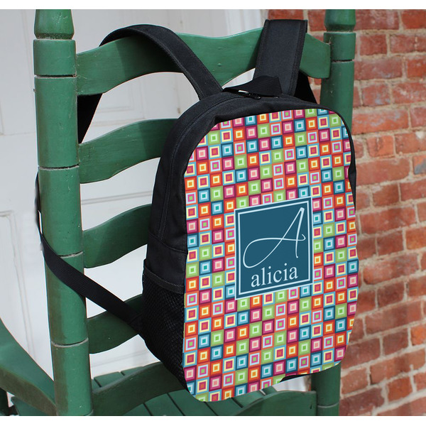 Retro Squares Kids Backpack - In Context