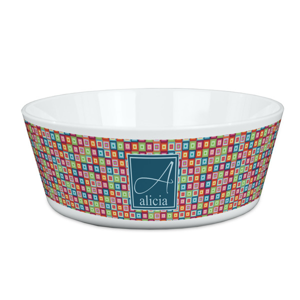 Custom Retro Squares Kid's Bowl (Personalized)