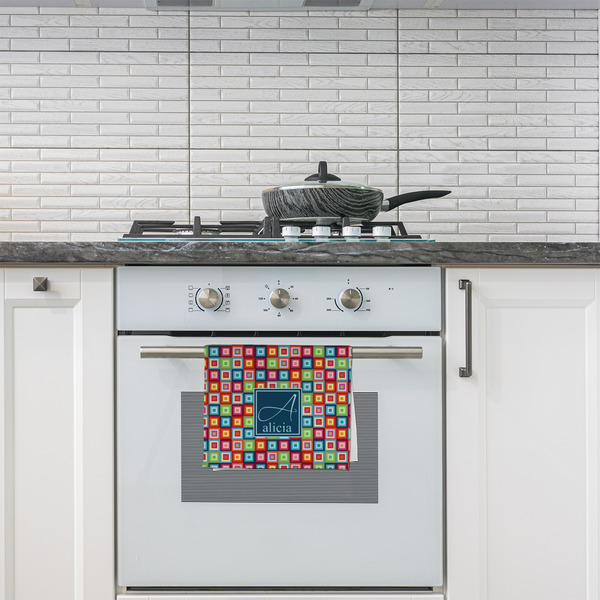 Retro Squares Kitchen Towel - Poly Cotton - Lifestyle