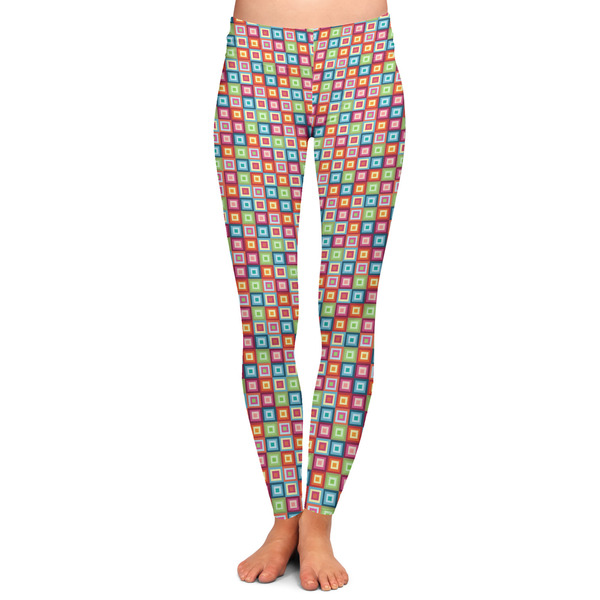 Custom Retro Squares Ladies Leggings - Extra Large