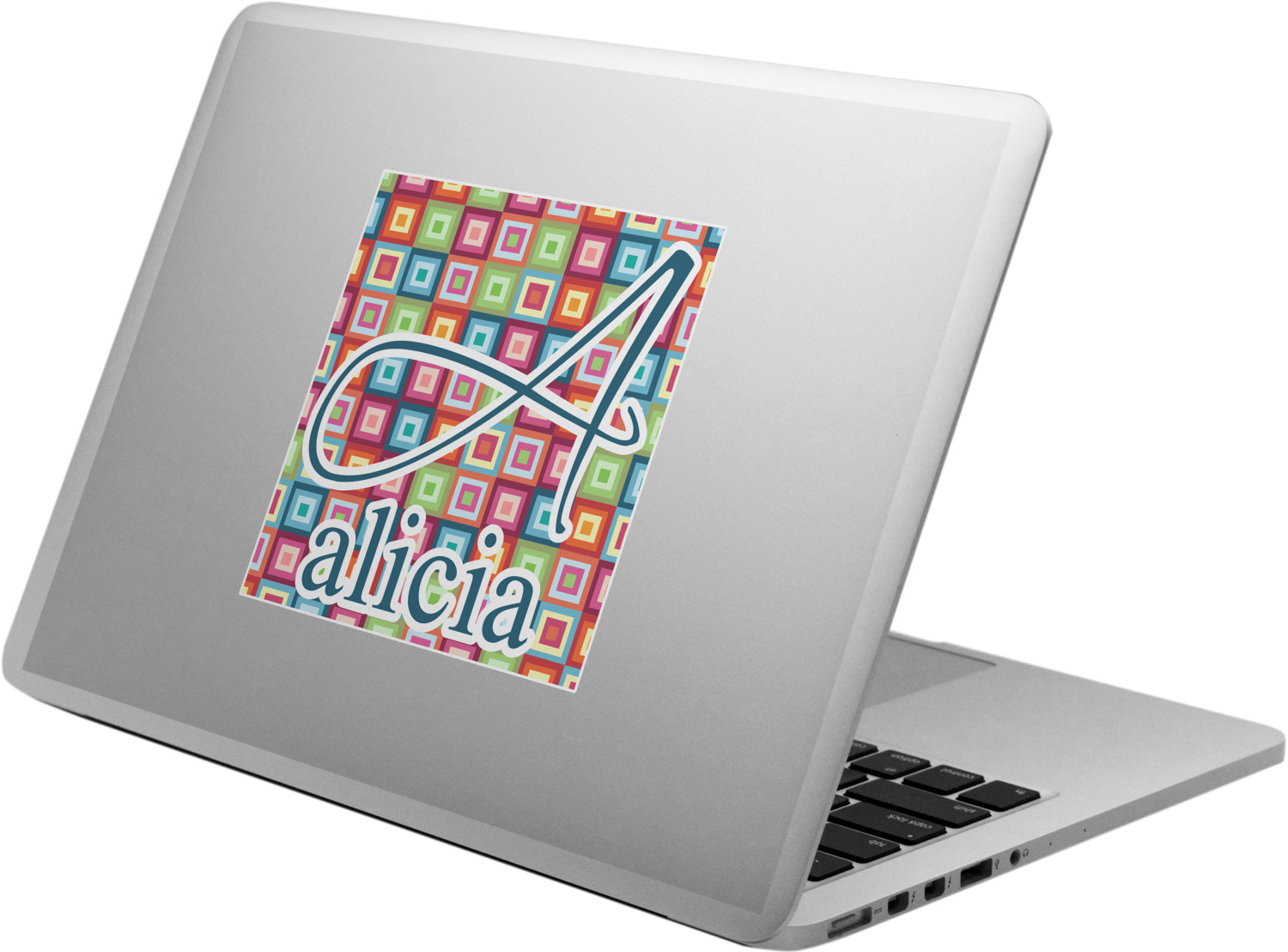 Retro Squares Laptop Decal (Personalized) YouCustomizeIt