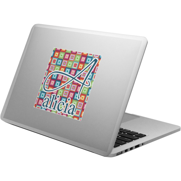 Custom Retro Squares Laptop Decal (Personalized)