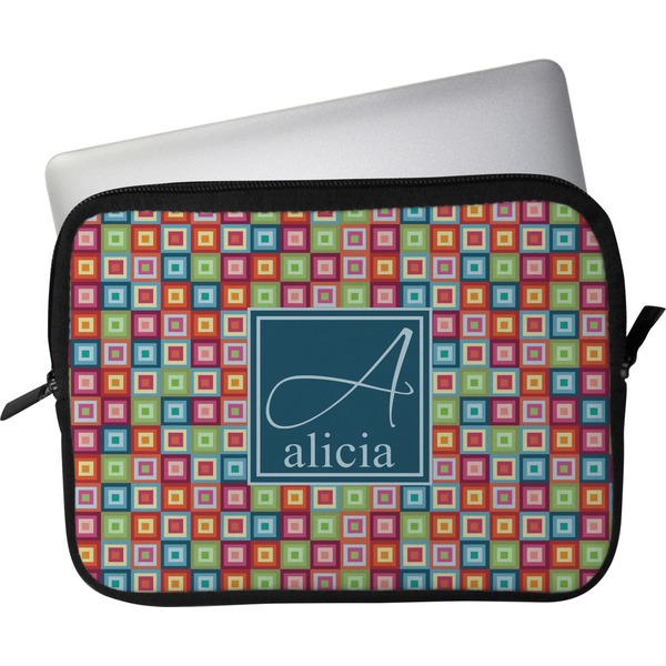 Custom Retro Squares Laptop Sleeve / Case (Personalized)