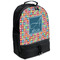 Retro Squares Large Backpack - Black - Angled View