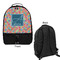 Retro Squares Large Backpack - Black - Front & Back View