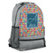 Retro Squares Large Backpack - Gray - Angled View