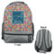 Retro Squares Large Backpack - Gray - Front & Back View
