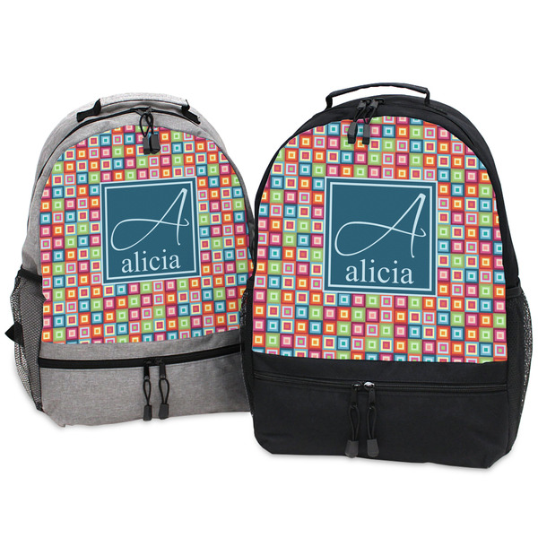 Retro Squares Large Backpacks - Both