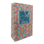 Retro Squares Large Gift Bag (Personalized)