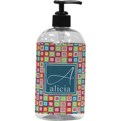 Retro Squares Plastic Soap / Lotion Dispenser (Personalized)
