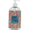 Retro Squares Plastic Soap / Lotion Dispenser (16 oz - Large - White) (Personalized)