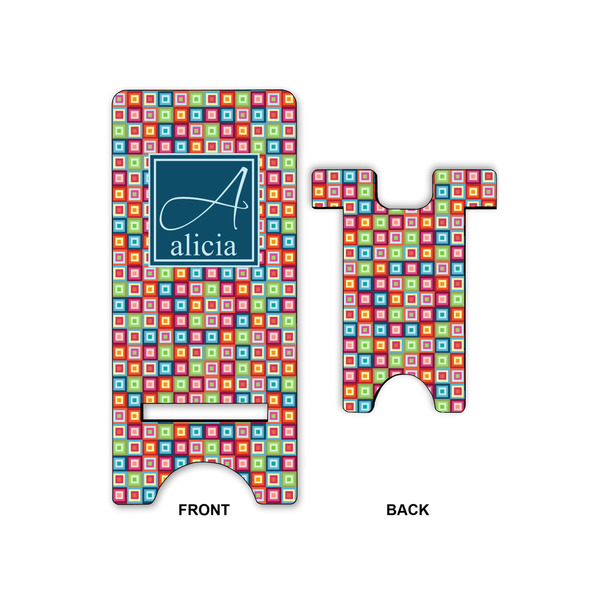 Retro Squares Large Phone Stand - Front & Back