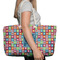 Retro Squares Large Rope Tote Bag - In Context View