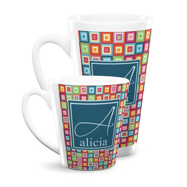 Retro Squares Latte Mugs Main