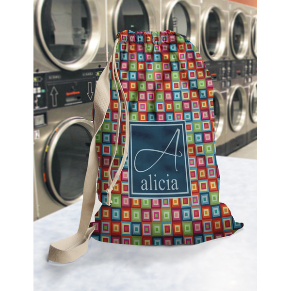 Retro Squares Laundry Bag in Laundromat