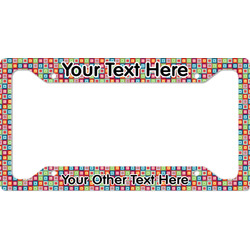 Retro Squares License Plate Frame - Style A (Personalized)