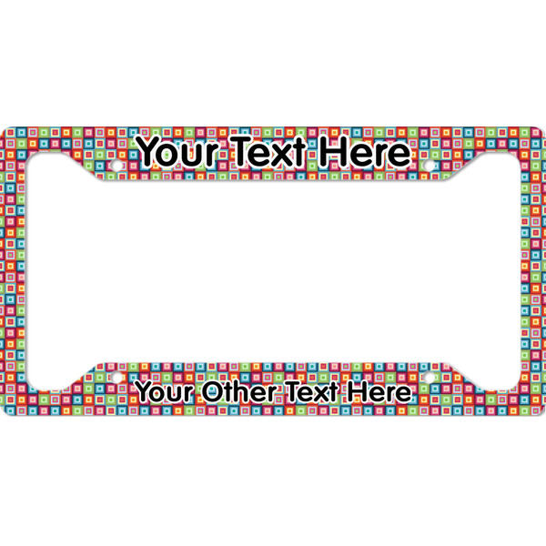 Custom Retro Squares License Plate Frame - Style A (Personalized)