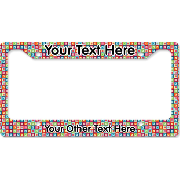 Custom Retro Squares License Plate Frame - Style B (Personalized)