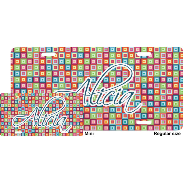 Retro Squares License Plate (Sizes)