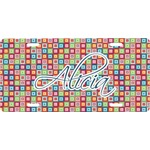 Retro Squares Front License Plate (Personalized)