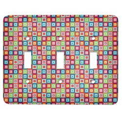 Retro Squares Light Switch Cover (3 Toggle Plate)