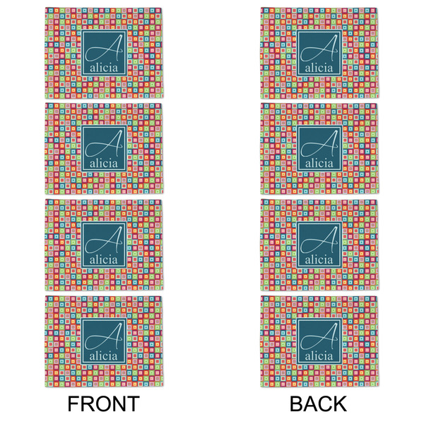 Retro Squares Linen Placemat - APPROVAL Set of 4 (double sided)