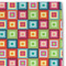 Retro Squares Linen Placemat - DETAIL