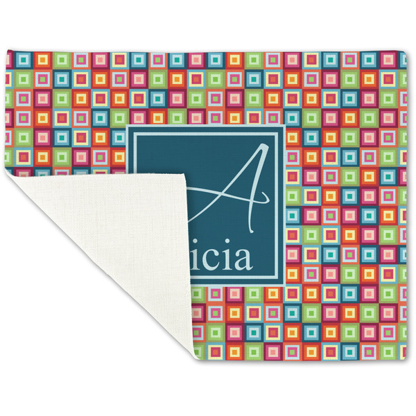 Retro Squares Linen Placemat - Folded Corner (single side)