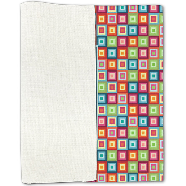 Retro Squares Linen Placemat - Folded Half