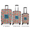 Retro Squares Luggage Bags all sizes - With Handle