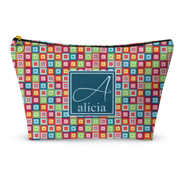 Custom Retro Squares Makeup Bag (Personalized)