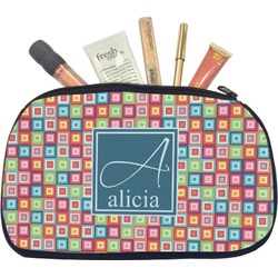 Retro Squares Makeup / Cosmetic Bag - Medium (Personalized)