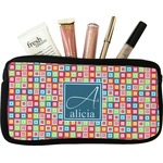 Retro Squares Makeup / Cosmetic Bag - Small (Personalized)