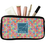 Retro Squares Makeup / Cosmetic Bag - Small (Personalized)